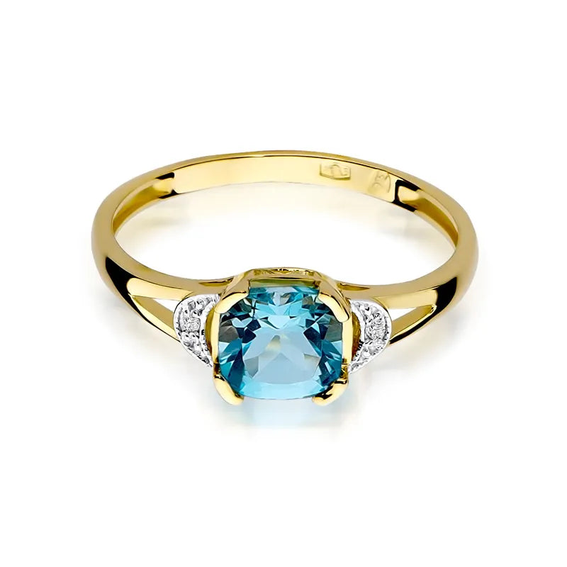 zlatý prsteň s 1,10 ct topásom a 0,01 ct diamantmi w0040-tob-01
