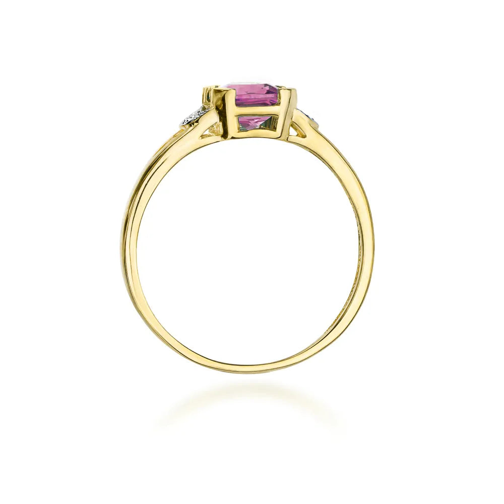 zlatý prsteň s 1,10 ct ružovým topásom a 0,01 ct diamantmi w0040-top-01