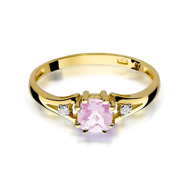 zlatý prsteň s 0,65 ct ružovým topásom a 0,029 ct diamantmi w0044-top-01
