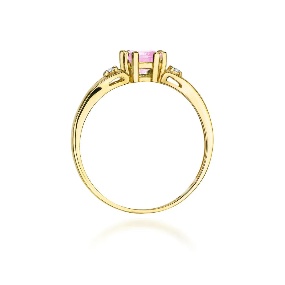 zlatý prsteň s 0,65 ct ružovým topásom a 0,029 ct diamantmi w0044-top-01