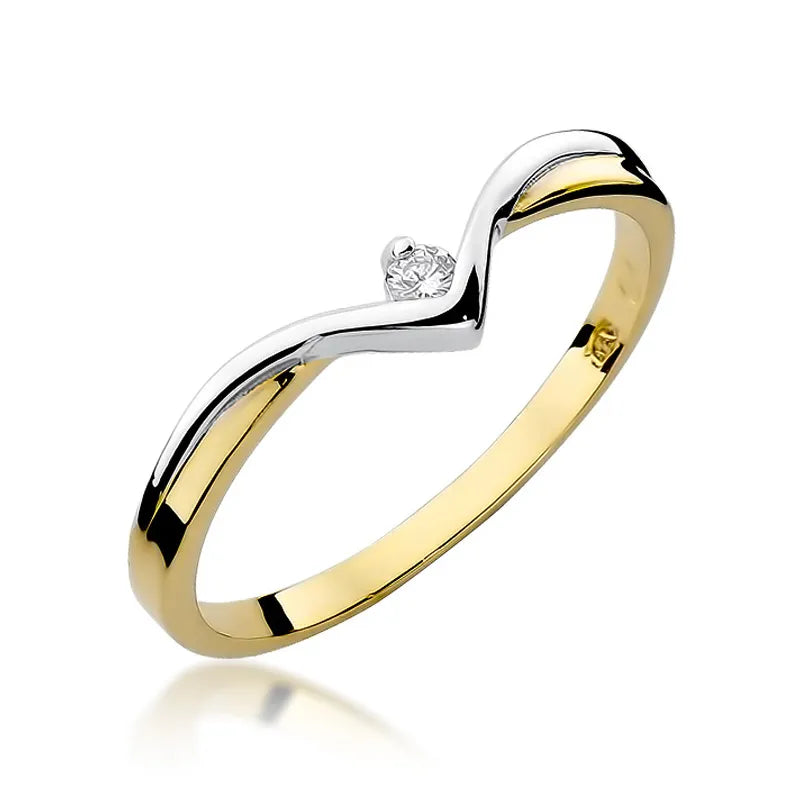 zlatý prsteň s diamantom 0,04 ct w0051-diw-01