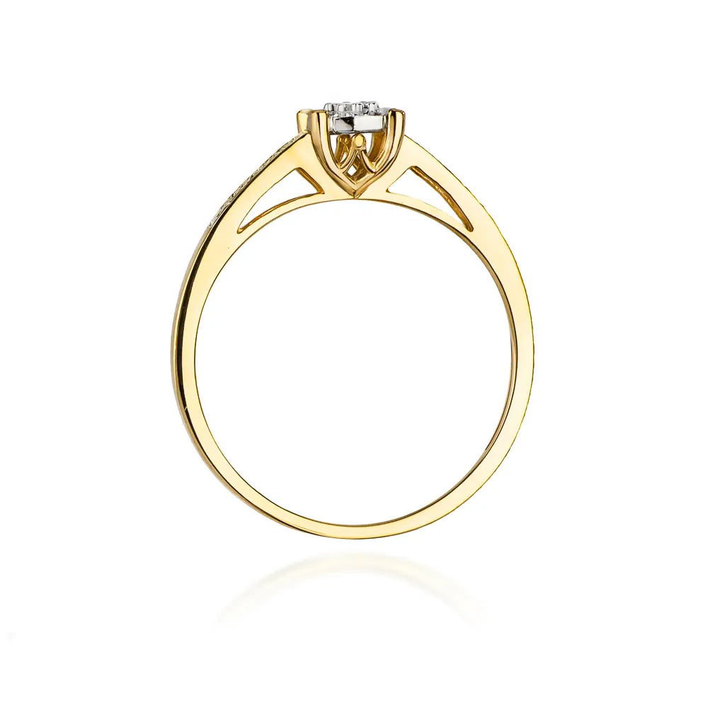 zlatý prsteň s diamantom 0,04 ct a diamantmi 0,005 ct w0055-xxx-01