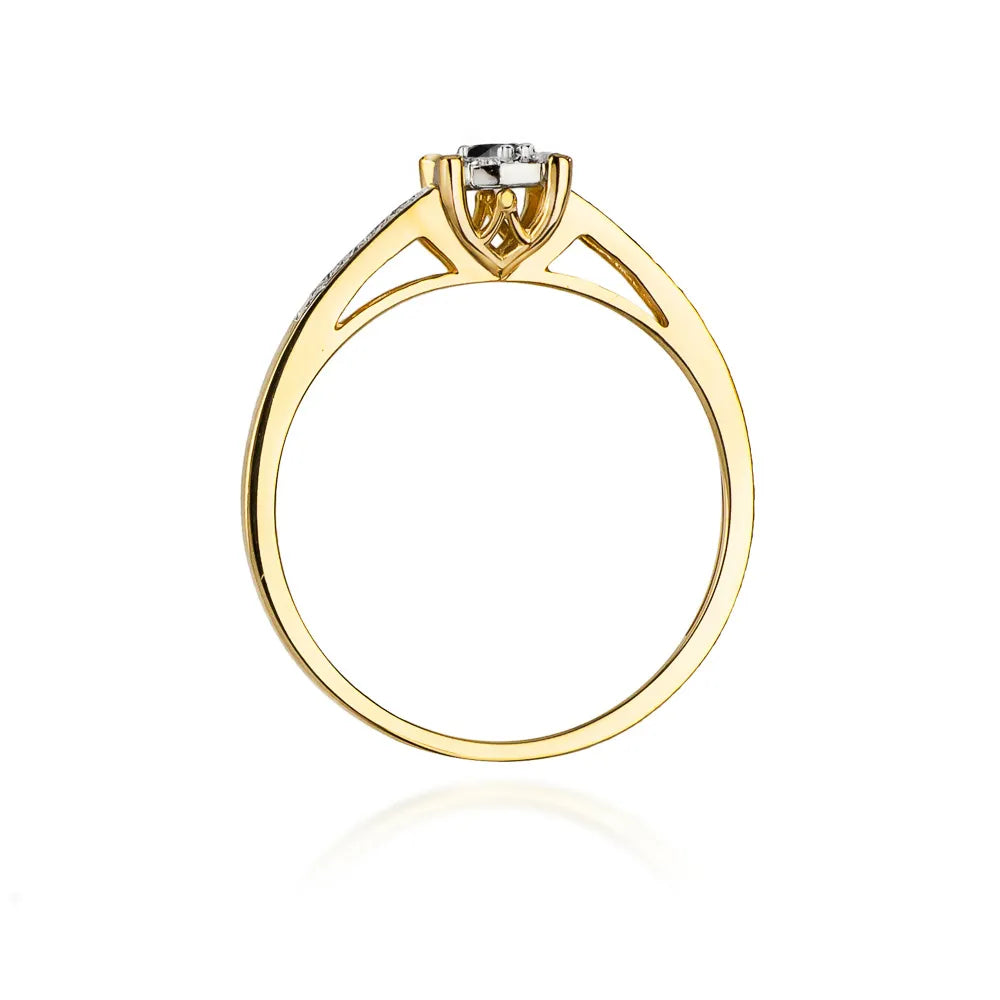 zlatý prsteň s 0,04 ct čiernym diamantom a 0,005 ct diamantmi w0055-xxx-02