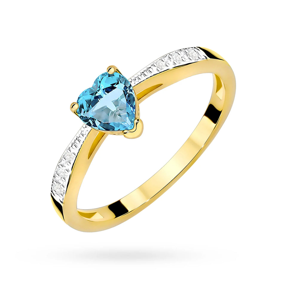 Gold Ring with 0.50ct Topaz and 0.03ct Diamonds