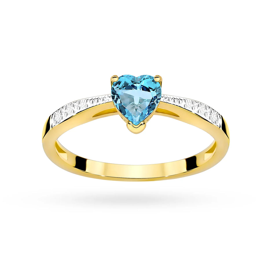 Gold Ring with 0.50ct Topaz and 0.03ct Diamonds