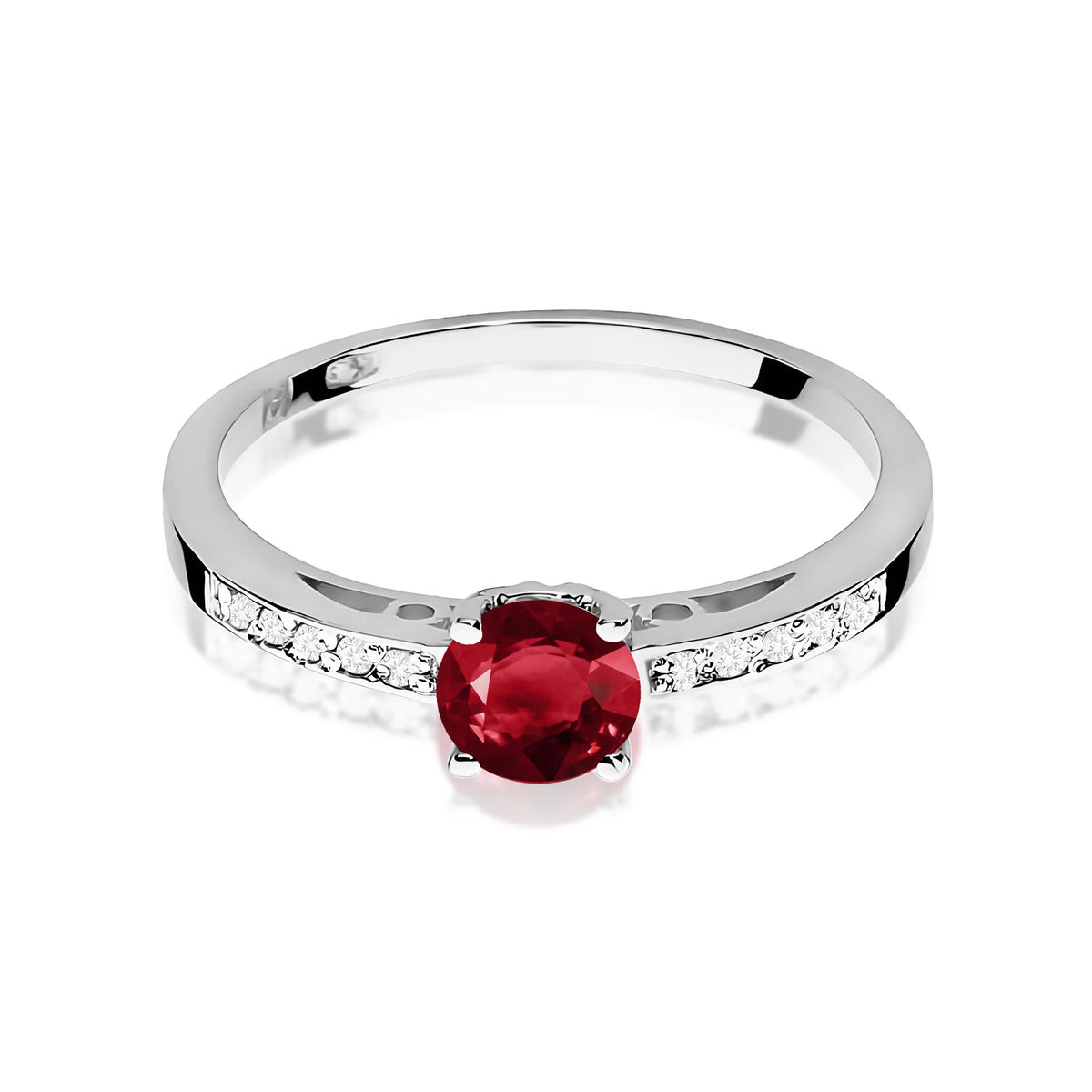 Zlatý prsteň s granátom 0,60 ct a diamantmi 0,05 ct