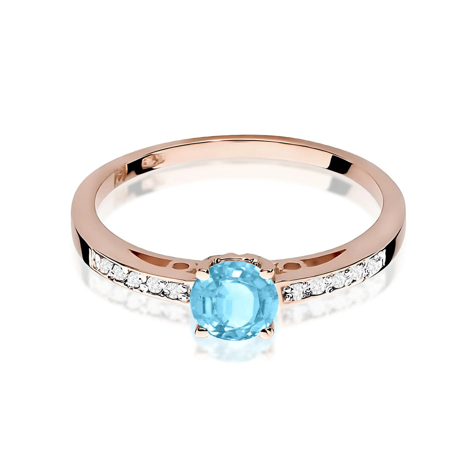 Zlatý prsteň s topásom 0,50 ct a diamantmi 0,05 ct