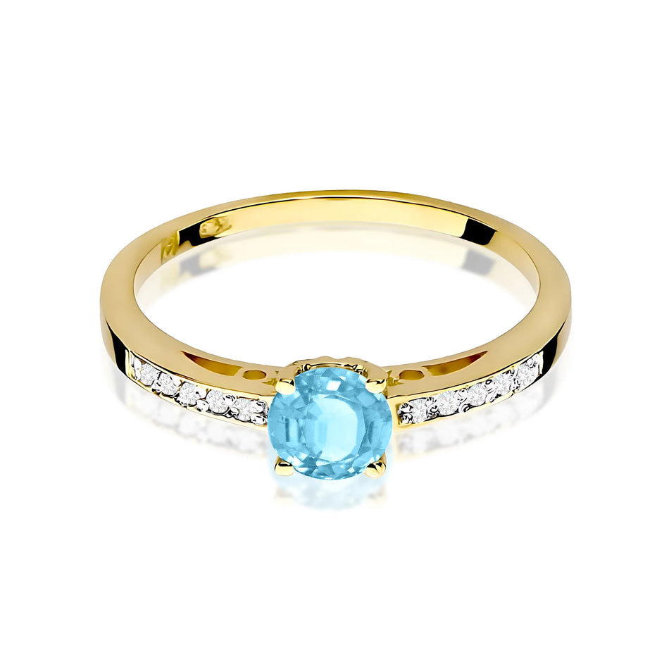 Zlatý prsteň s topásom 0,50 ct a diamantmi 0,05 ct