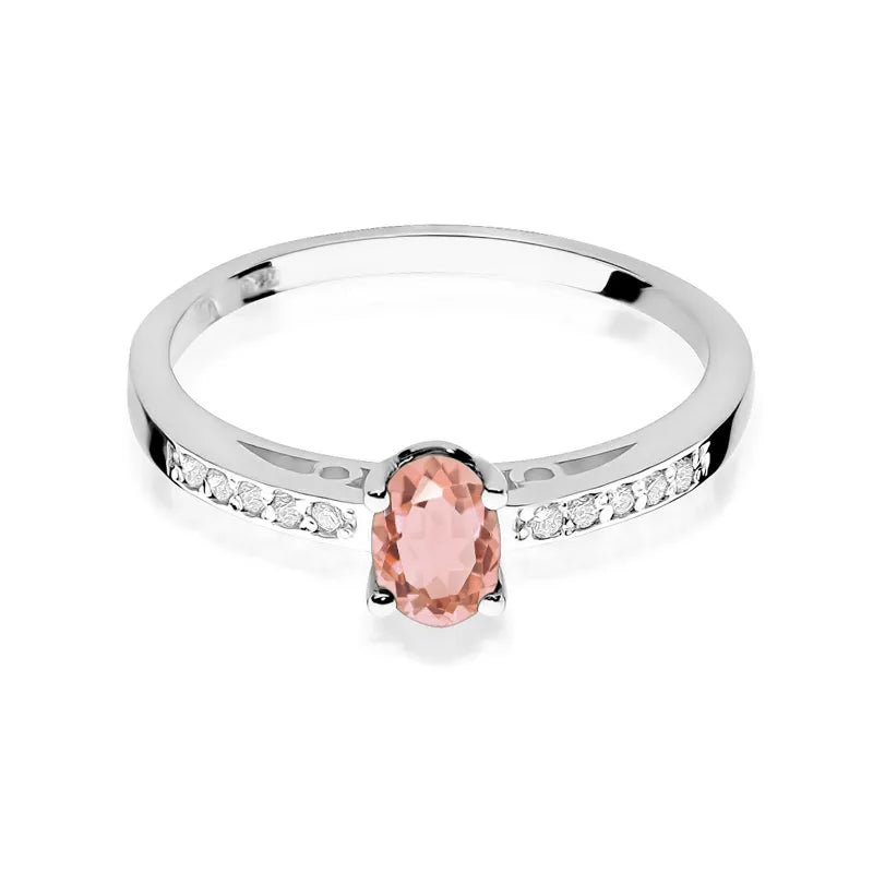 zlatý prsteň s 0,40 ct morganitom a 0,05 ct diamantmi w0067-mop-01