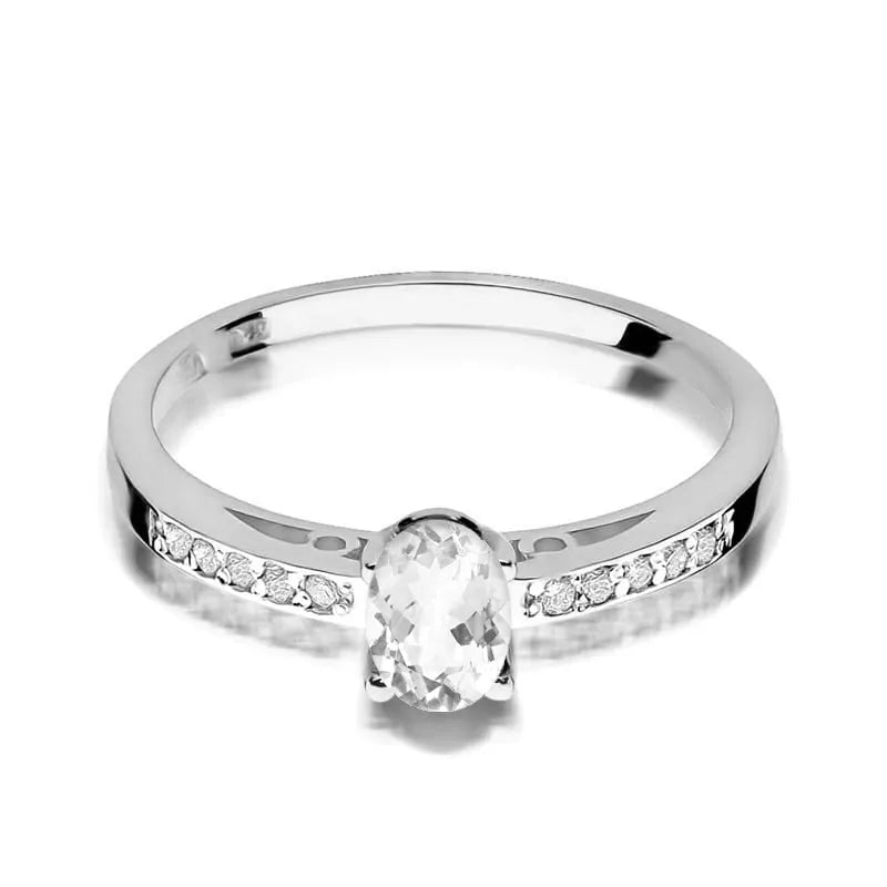 zlatý prsteň s 0,50 ct bielym zafírom a 0,05 ct diamantmi w0067-saw-01