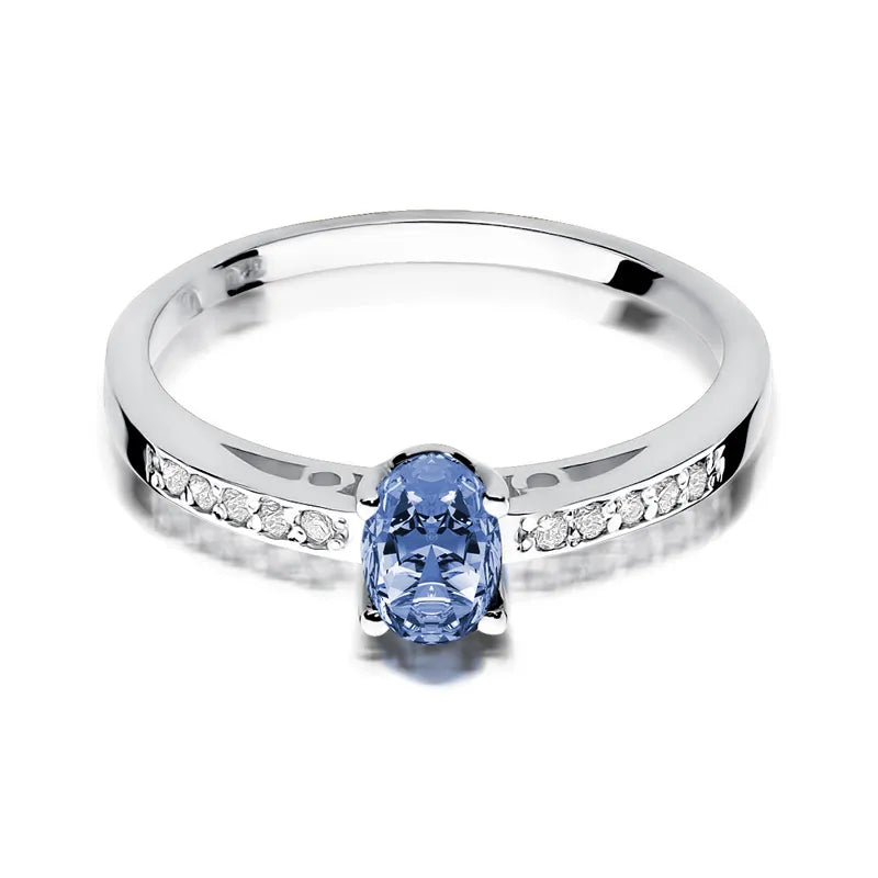 zlatý prsteň s 0,40 ct tanzanitom a 0,05 ct diamantmi w0067-tap-01