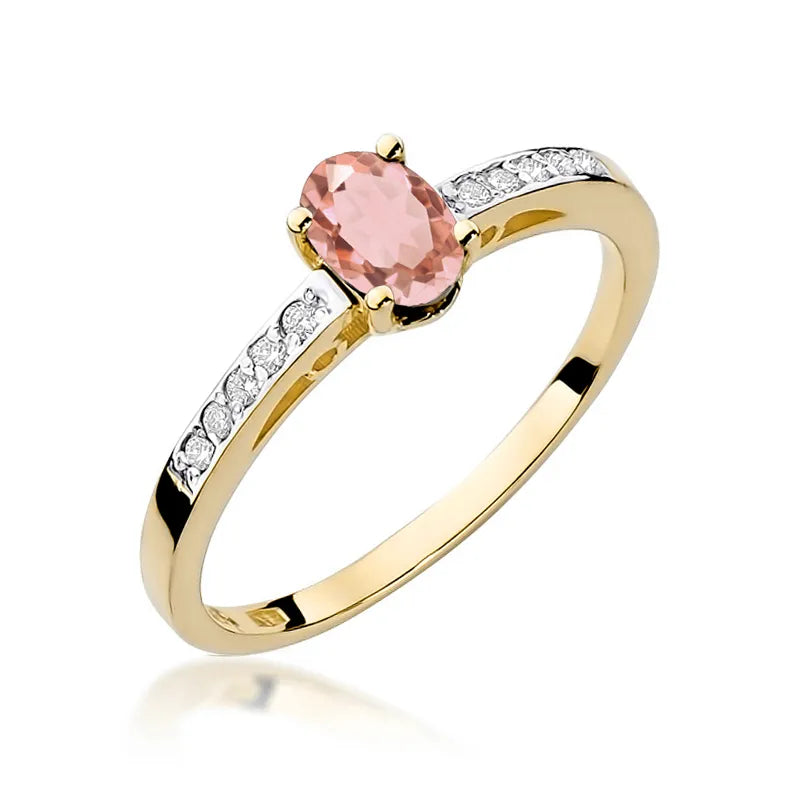zlatý prsteň s 0,40 ct morganitom a 0,05 ct diamantmi w0067-mop-01