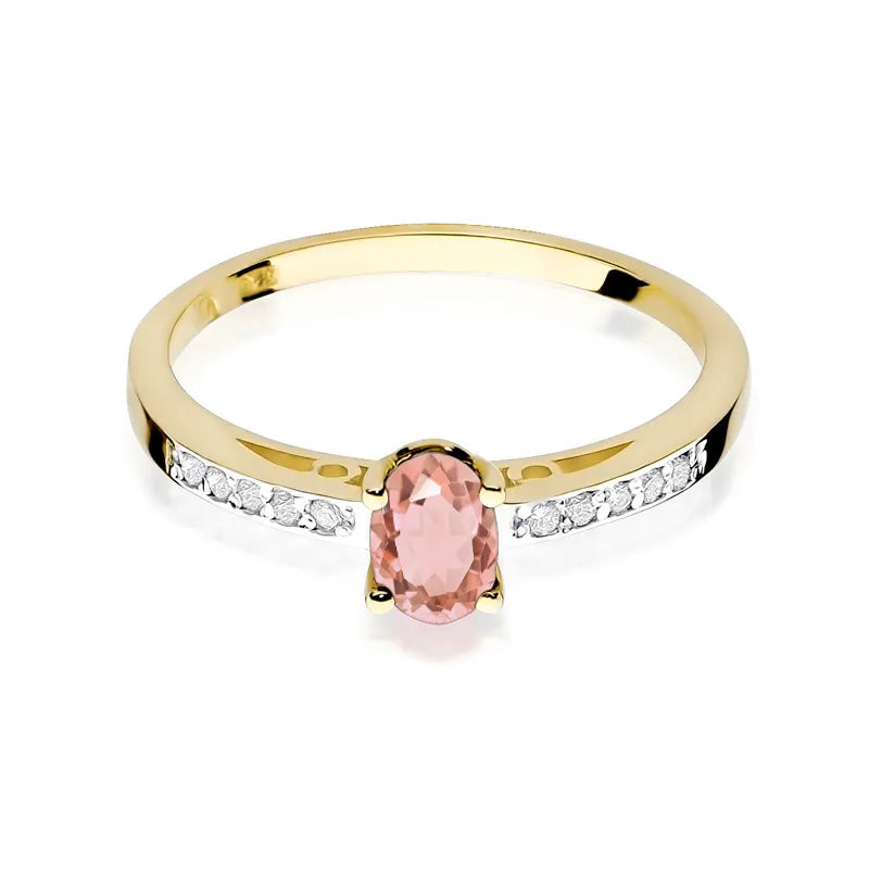 zlatý prsteň s 0,40 ct morganitom a 0,05 ct diamantmi w0067-mop-01
