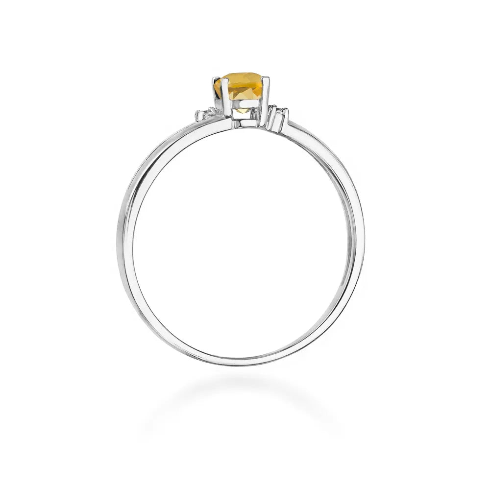zlatý prsteň s 0,60 ct citrínom a 0,029 ct diamantmi w0068-ciy-01