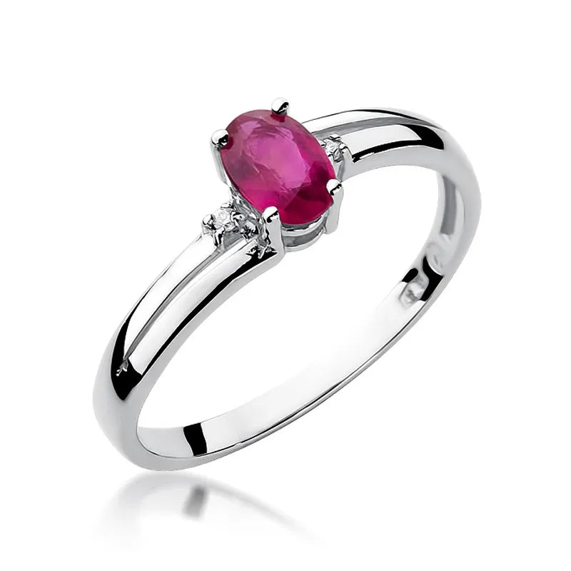 zlatý prsteň s 0,60 ct rubínom a 0,029 ct diamantmi w0068-rur-01