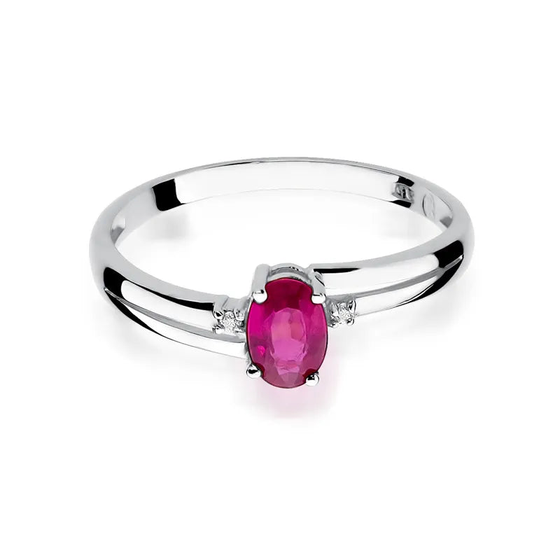 zlatý prsteň s 0,60 ct rubínom a 0,029 ct diamantmi w0068-rur-01