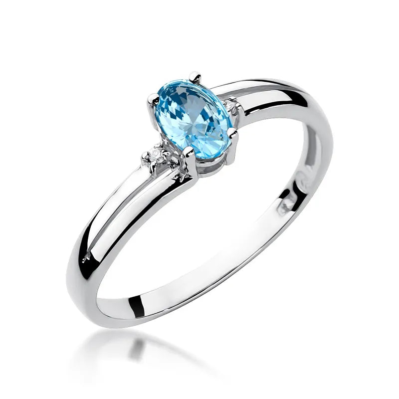 zlatý prsteň s topásom 0,50 ct a diamantmi 0,029 ct w0068-tob-01