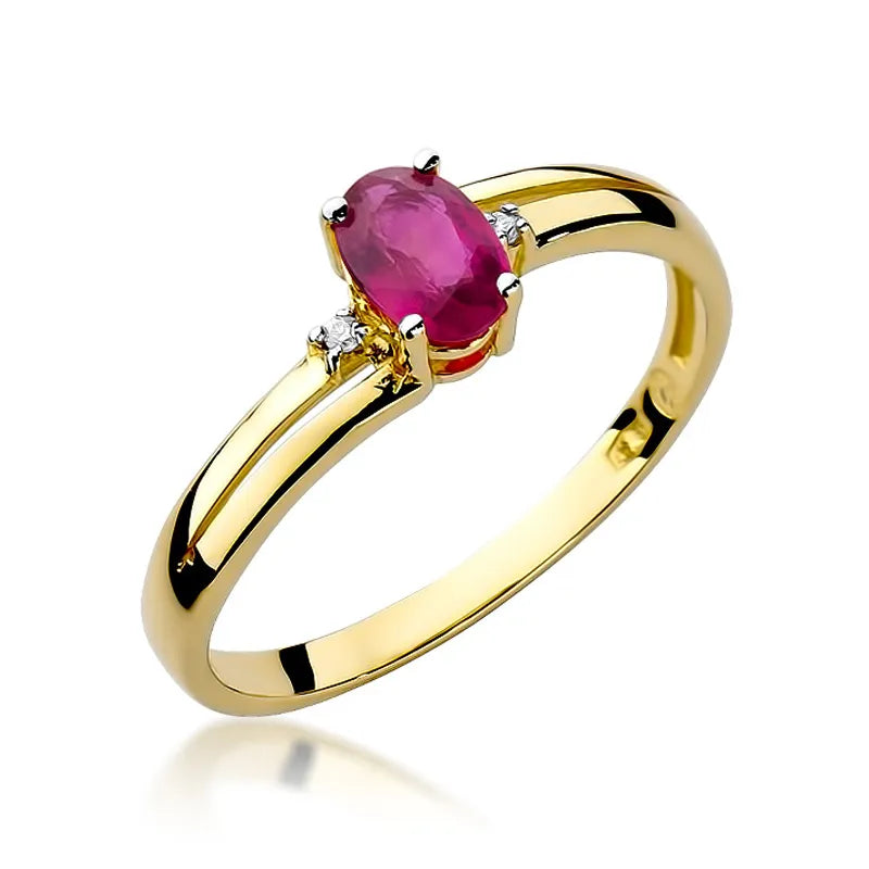 zlatý prsteň s 0,60 ct rubínom a 0,029 ct diamantmi w0068-rur-01