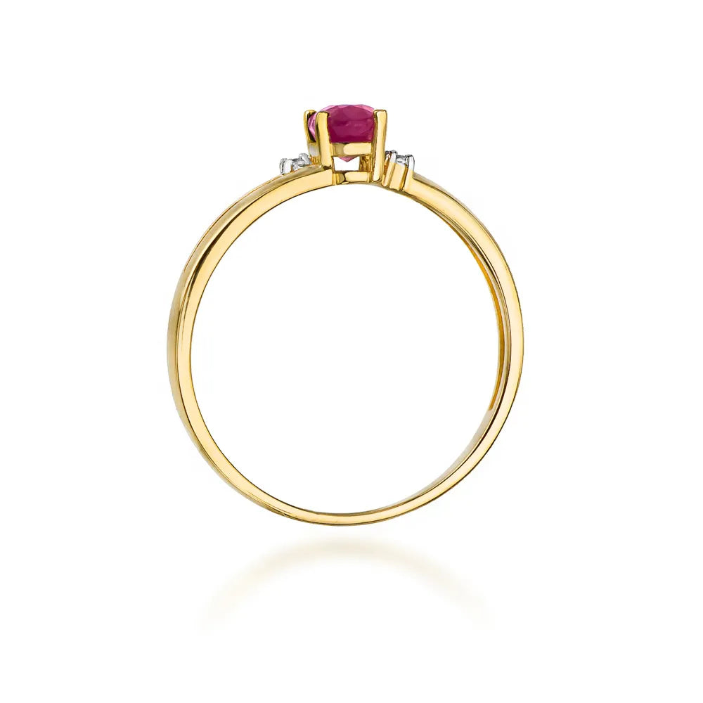 zlatý prsteň s 0,60 ct rubínom a 0,029 ct diamantmi w0068-rur-01