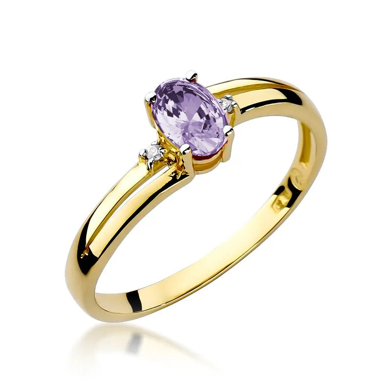 zlatý prsteň s 0,40 ct tanzanitom a 0,029 ct diamantmi w0068-tap-01