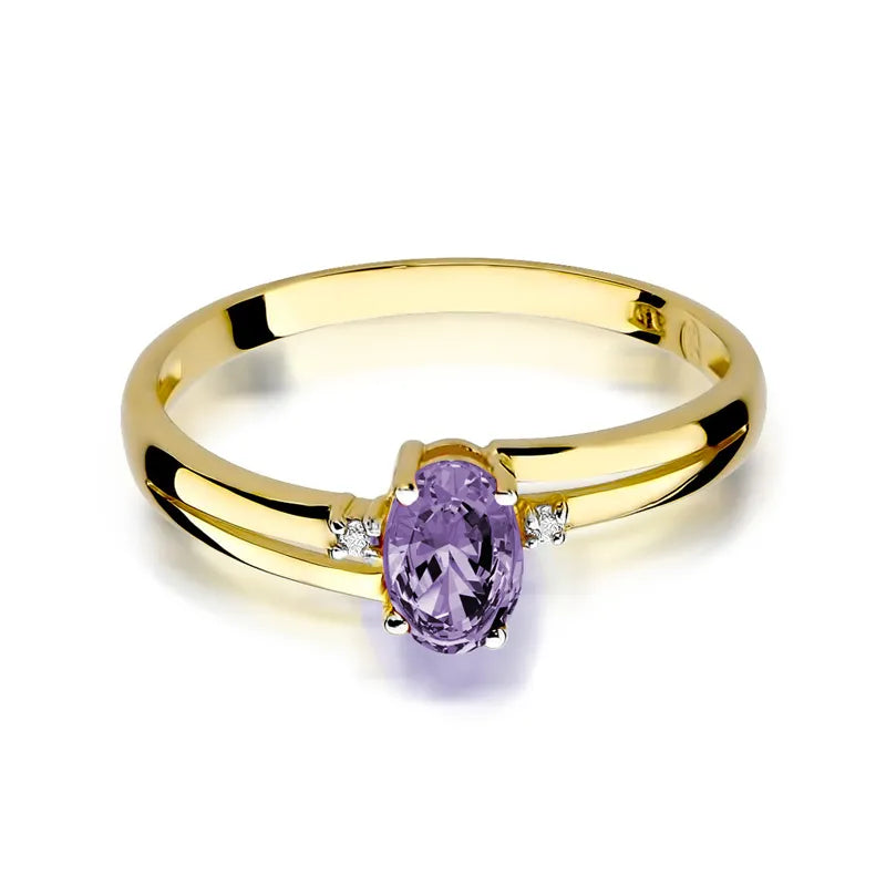 zlatý prsteň s 0,40 ct tanzanitom a 0,029 ct diamantmi w0068-tap-01