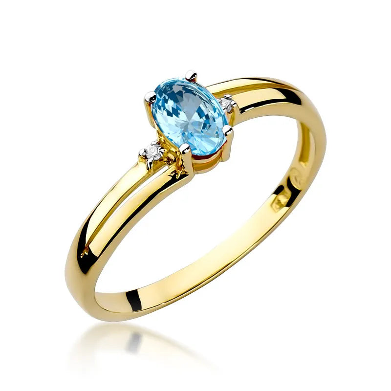 zlatý prsteň s topásom 0,50 ct a diamantmi 0,029 ct w0068-tob-01