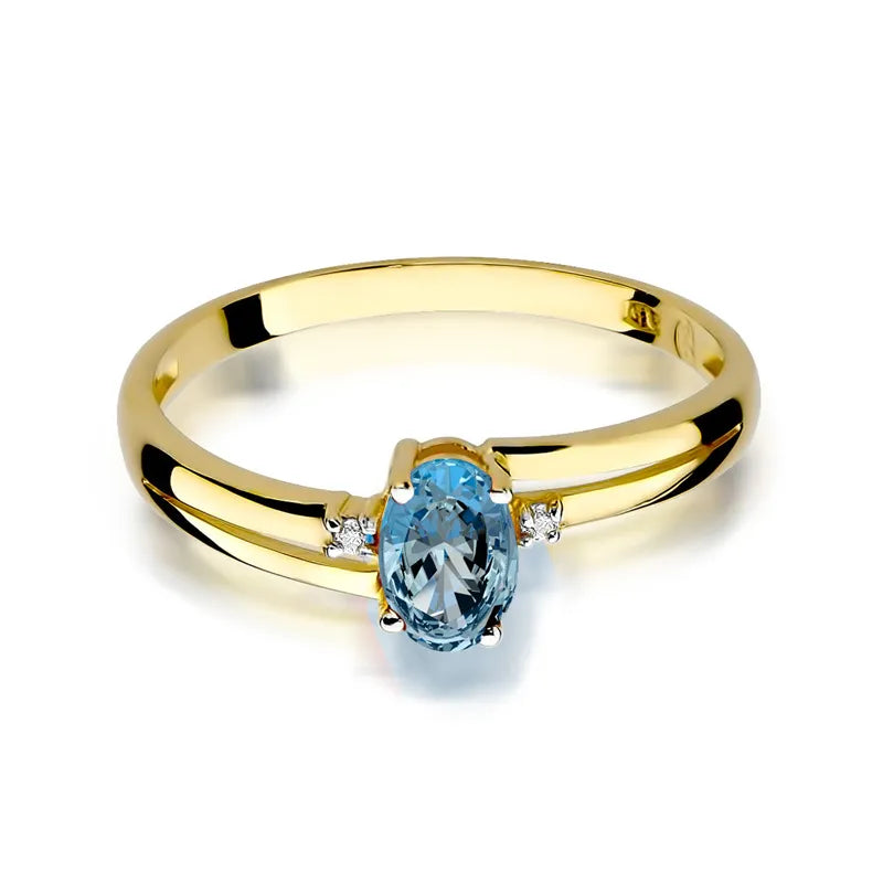 zlatý prsteň s topásom 0,50 ct a diamantmi 0,029 ct w0068-tob-01