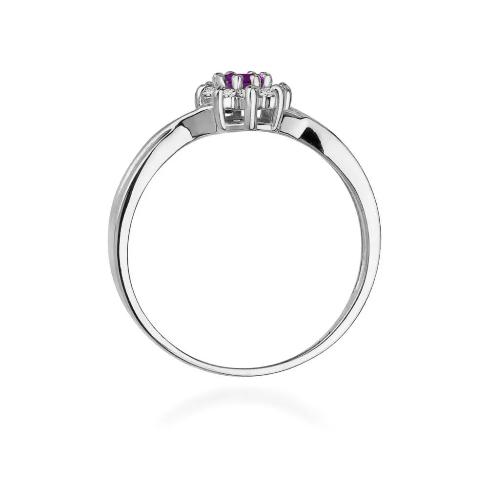 zlatý prsteň s 0,10 ct ametystom a diamantmi w0072-amv-01