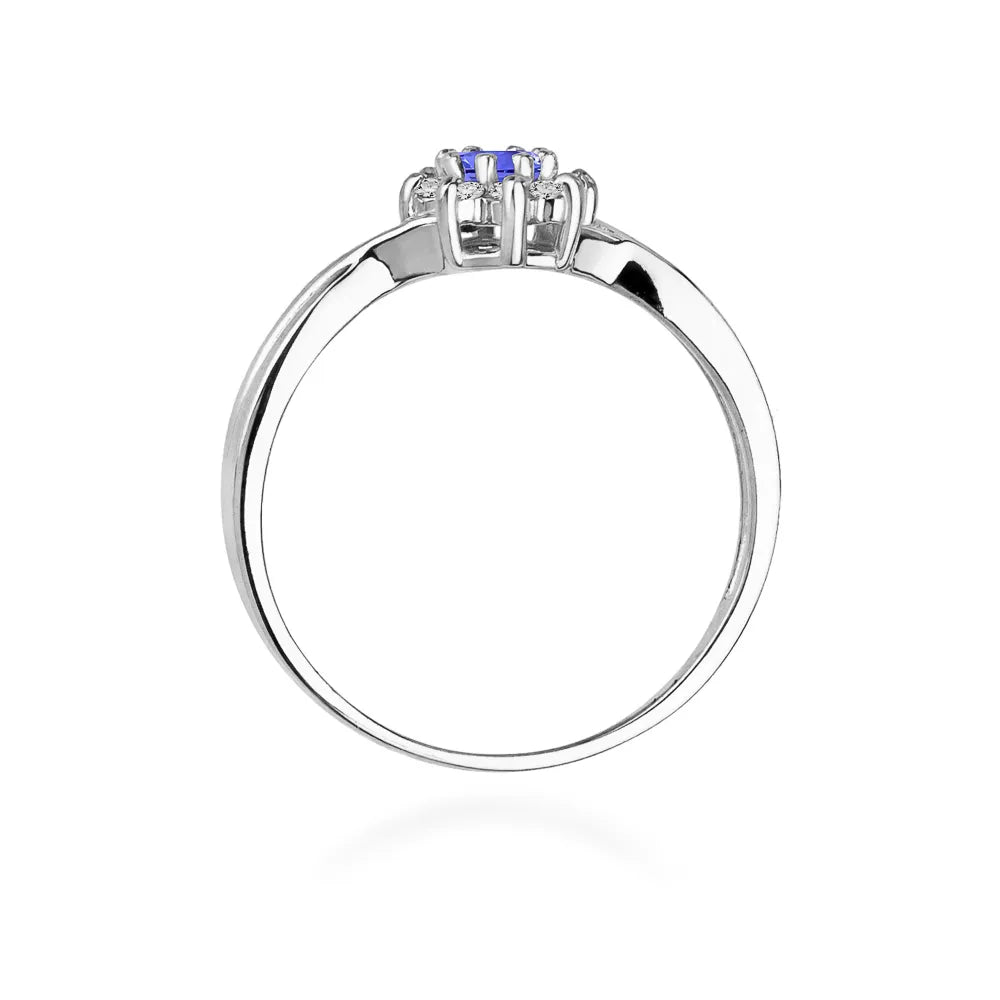 zlatý prsteň s 0,15 ct tanzanitom a diamantmi w0072-tap-01