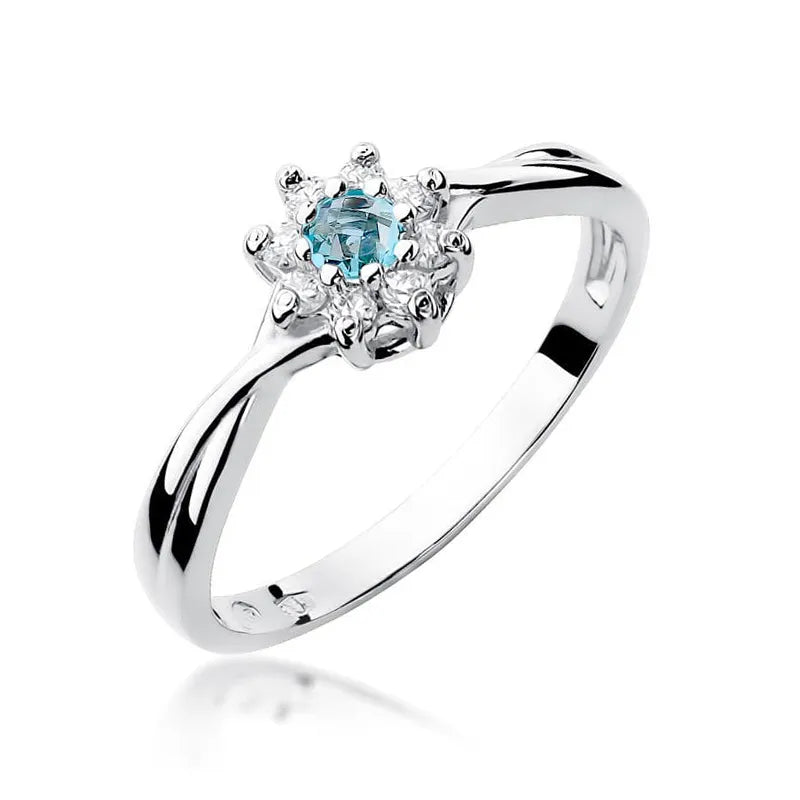 zlatý prsteň s topásom 0,15 ct a diamantmi w0072-tob-01