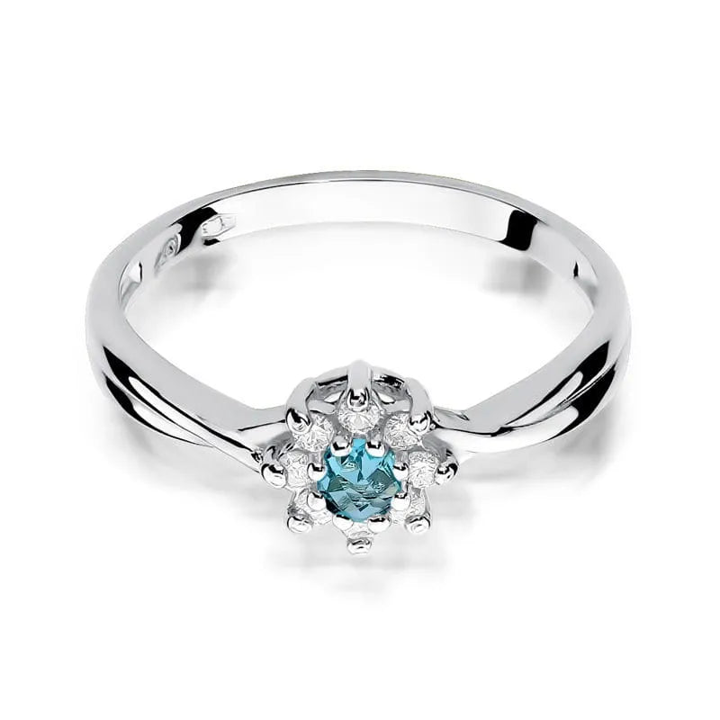 zlatý prsteň s topásom 0,15 ct a diamantmi w0072-tob-01