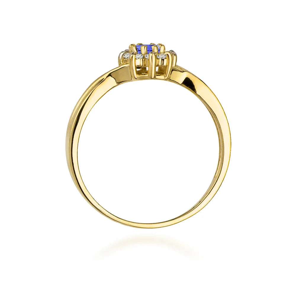 zlatý prsteň s 0,15 ct tanzanitom a diamantmi w0072-tap-01