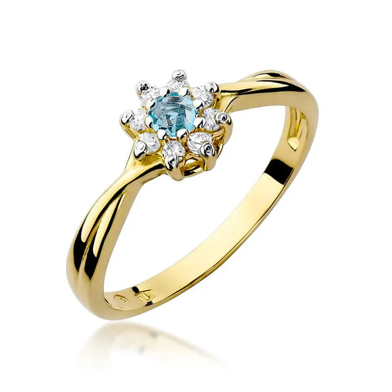 zlatý prsteň s topásom 0,15 ct a diamantmi w0072-tob-01