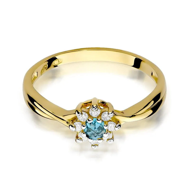 zlatý prsteň s topásom 0,15 ct a diamantmi w0072-tob-01