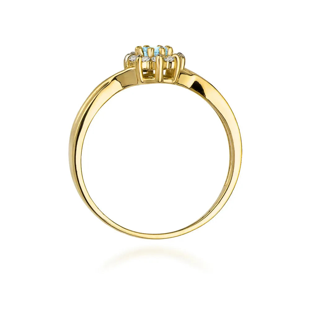 zlatý prsteň s topásom 0,15 ct a diamantmi w0072-tob-01