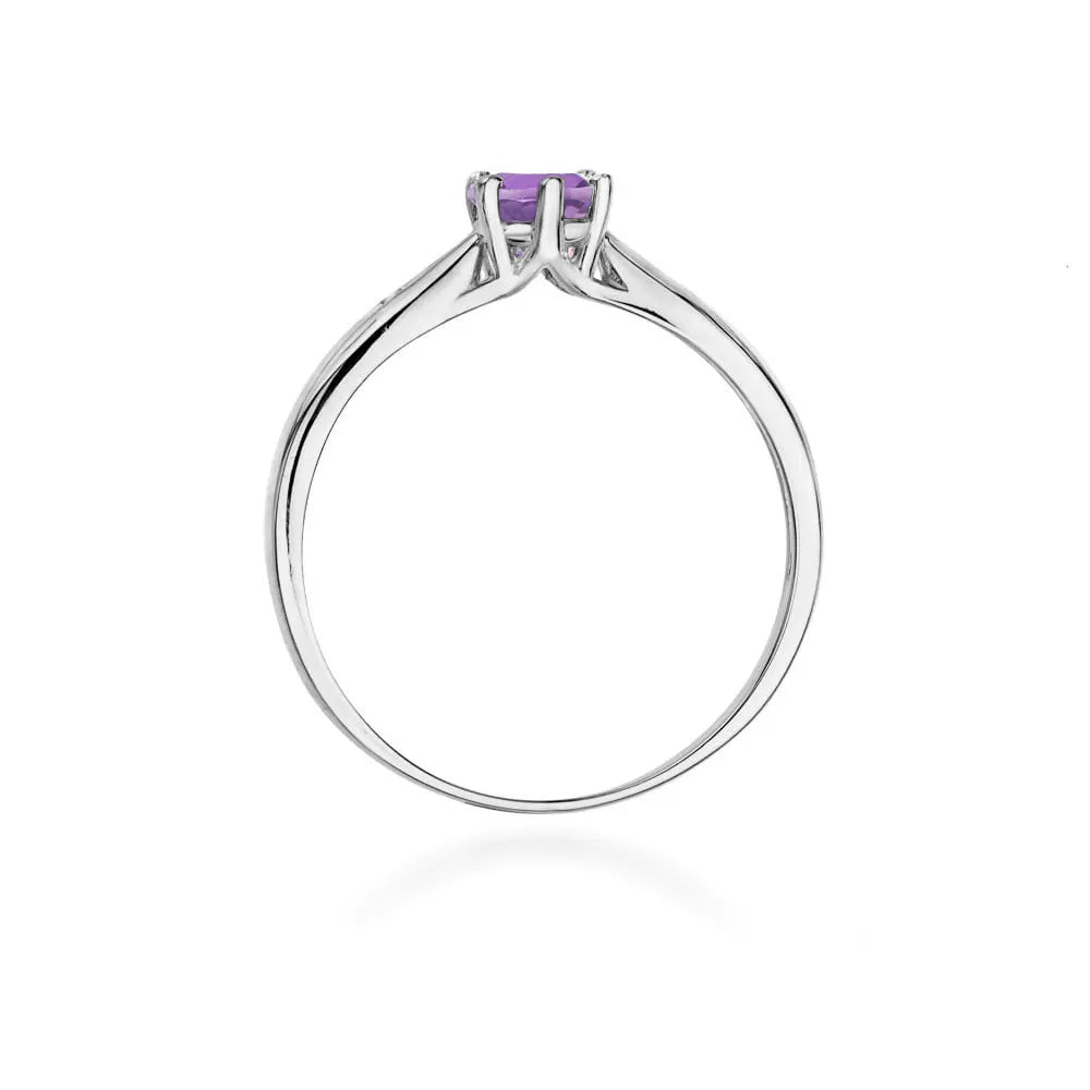 zlatý prsteň s 0,50 ct ametystom a diamantmi w0074-amv-01