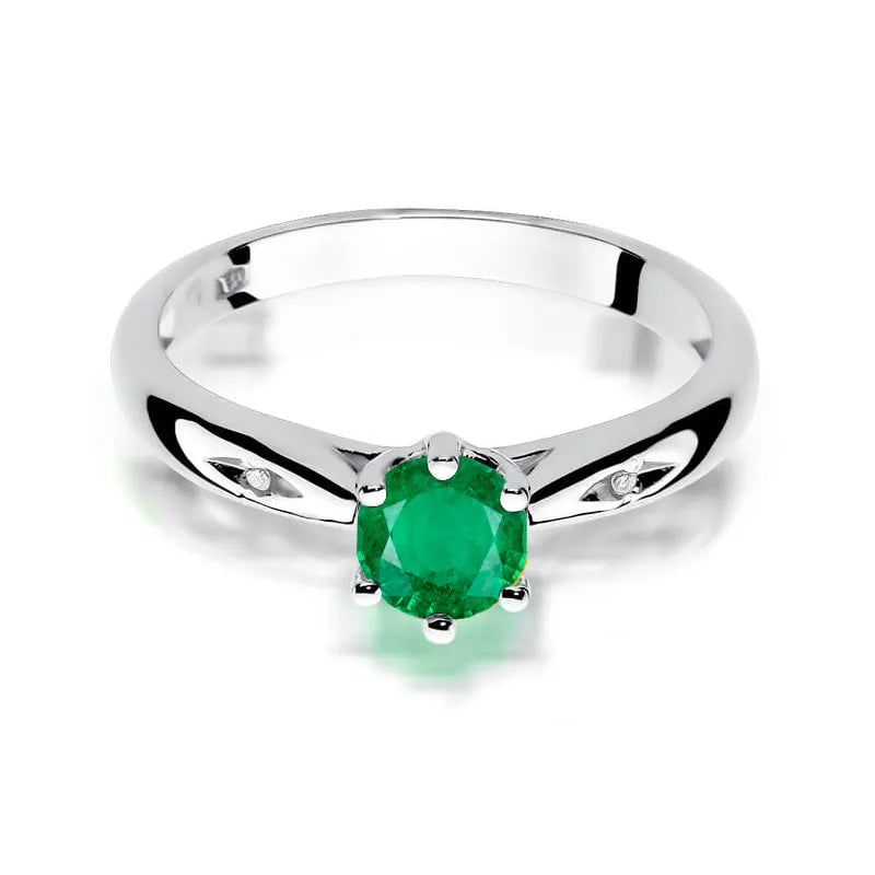zlatý prsteň s 0,50 ct smaragdom a diamantmi w0074-emg-01