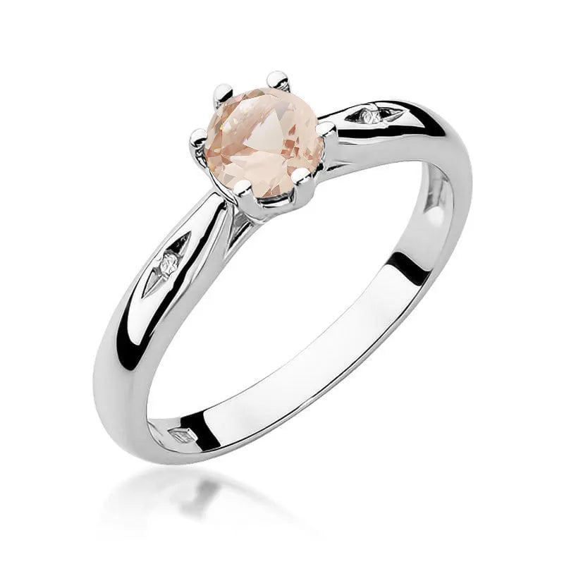 zlatý prsteň s 0,40 ct morganitom a 0,01 ct diamantmi w0074-mop-01
