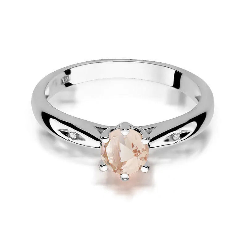 zlatý prsteň s 0,40 ct morganitom a 0,01 ct diamantmi w0074-mop-01