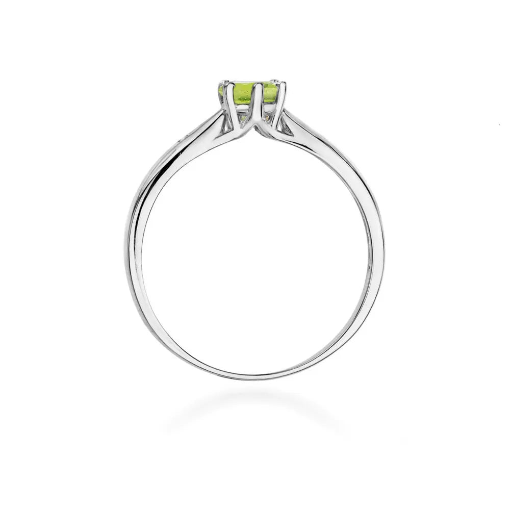 zlatý prsteň s 0,60 ct olivínom a diamantmi w0074-peg-01