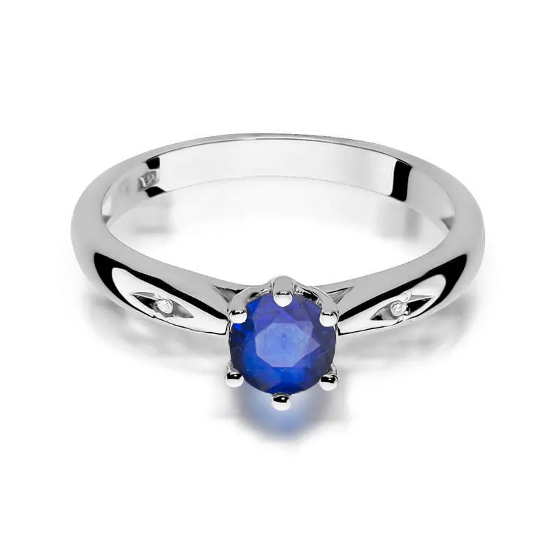 zlatý prsteň so zafírom 0,50 ct a diamantmi w0074-sab-01