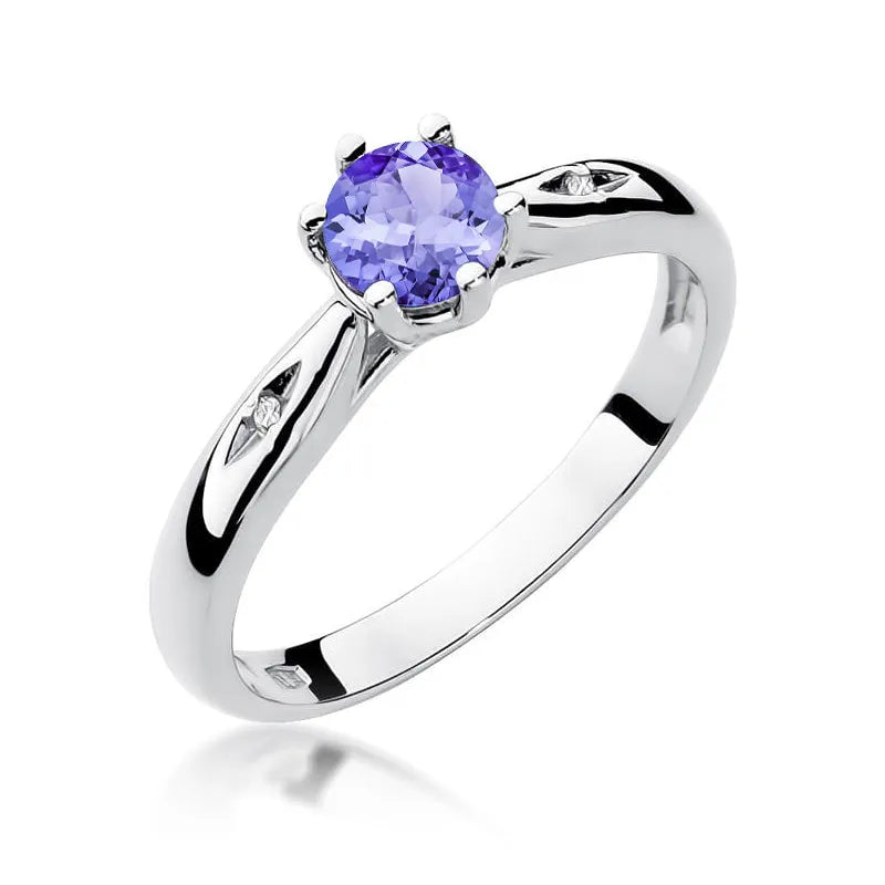 zlatý prsteň s 0,50 ct tanzanitom a diamantmi w0074-tap-01