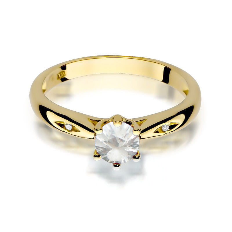 zlatý prsteň s 0,60 ct bielym zafírom a 0,01 ct diamantmi w0074-saw-01