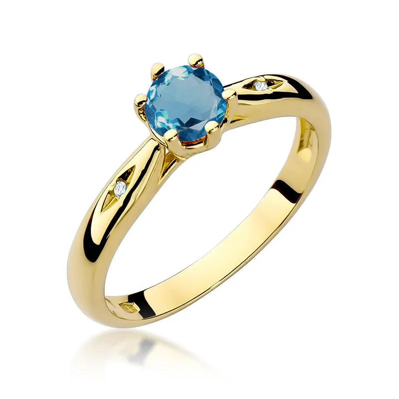 zlatý prsteň s 0,50 ct topásom london blue a 0,01 ct diamantmi w0074-tol-01