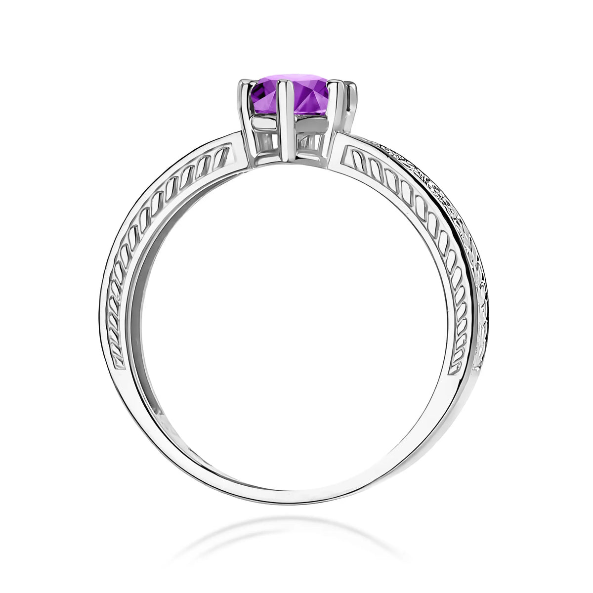 zlatý prsteň s 0,50 ct ametystom a diamantmi w0075-amv-01