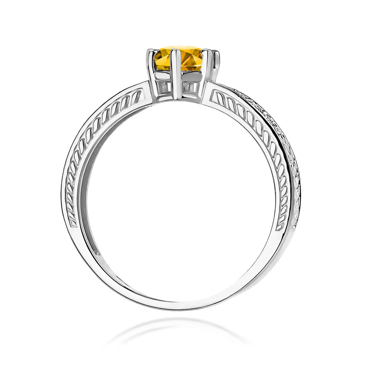zlatý prsteň s 0,50 ct citrínom a diamantmi w0075-ciy-01