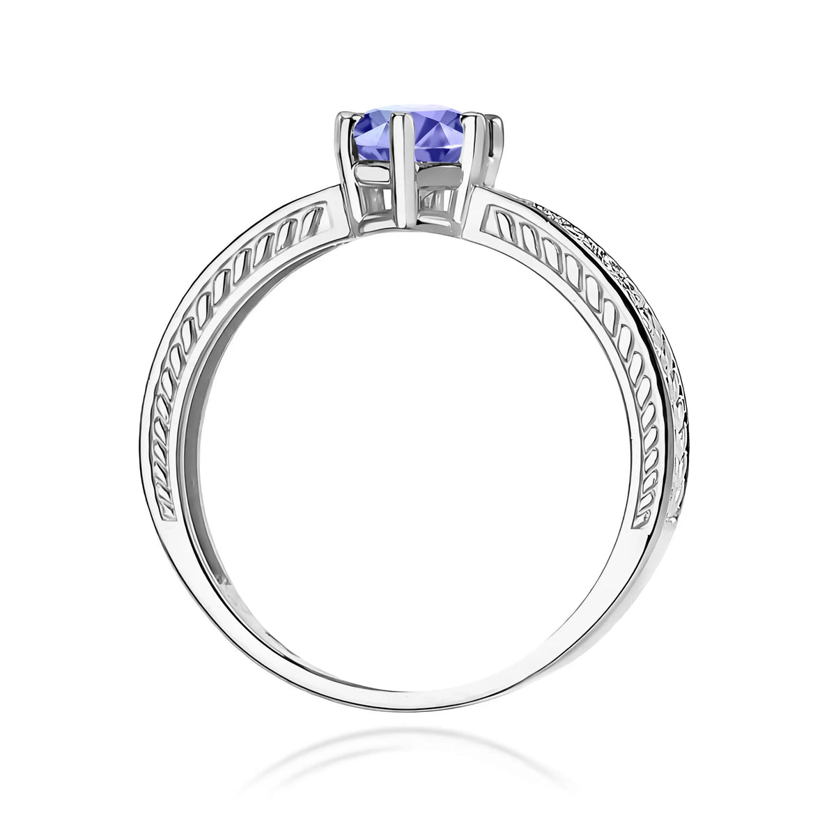 zlatý prsteň s 0,50 ct tanzanitom a diamantmi w0075-tap-01