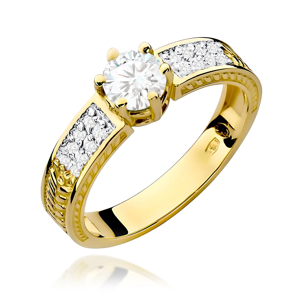 zlatý prsteň s 0,60 ct bielym zafírom a 0,08 ct diamantmi w0075-saw-01