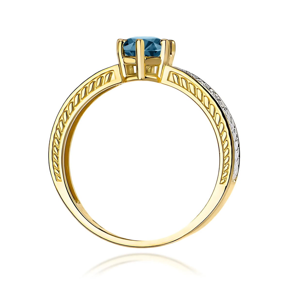 zlatý prsteň s 0,50 ct topásom london blue a 0,08 ct diamantmi w0075-tol-01