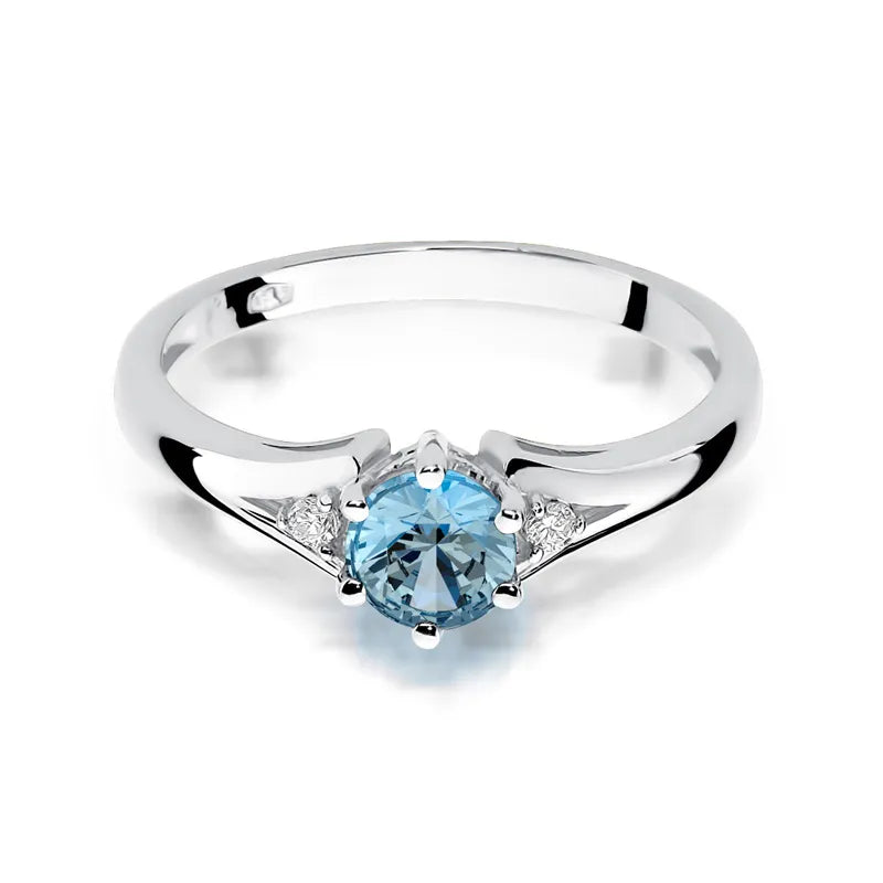zlatý prsteň s topásom 0,50 ct a diamantmi w0076-tob-01